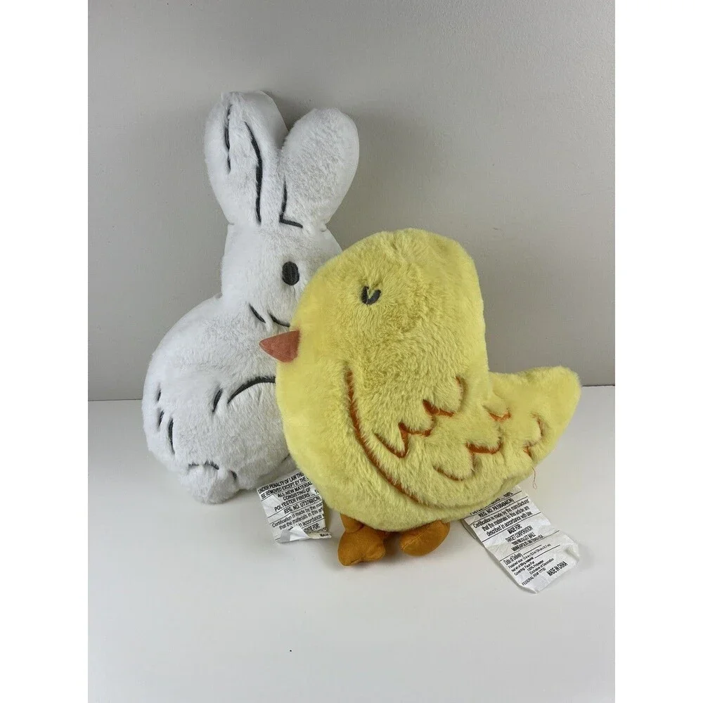 Set Of 2 Target Spiritz Easter Shaped Throw Pillows Chicken & Bunny Spring Decor